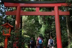 Just uphill from the shrine beside the water