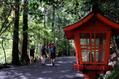 These lamps dotted the walk up to the top of the shrine