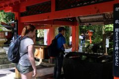 These water fountains can be found at most shrines. You wash your hands with the provided cups