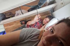 We each had top bunks.