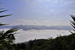 A sea of fog made it hard to tell how high we were.