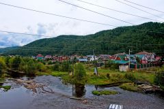 A view of the town from the coast road