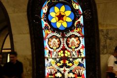 This station had stained glass on each pillar