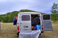 The kitchen at the back of the UAZ