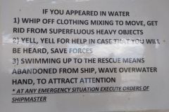 Safety instructions on the ferry to Olkohn island