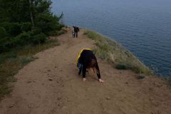 Mirjam struggling to overcome the hill