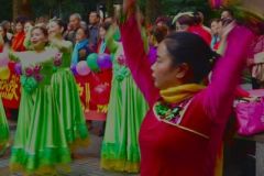 Everyone was dressed in vibrant coloured dresses.