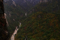 The view straight down from the cave