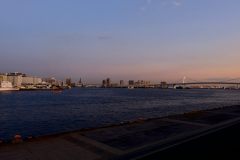 The famous rainbow bridge to the right